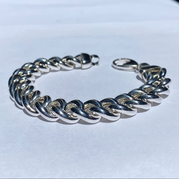Arte d'Argento 925 sterling silver bold curb link bracelet⛓ - Picture 6 of 17